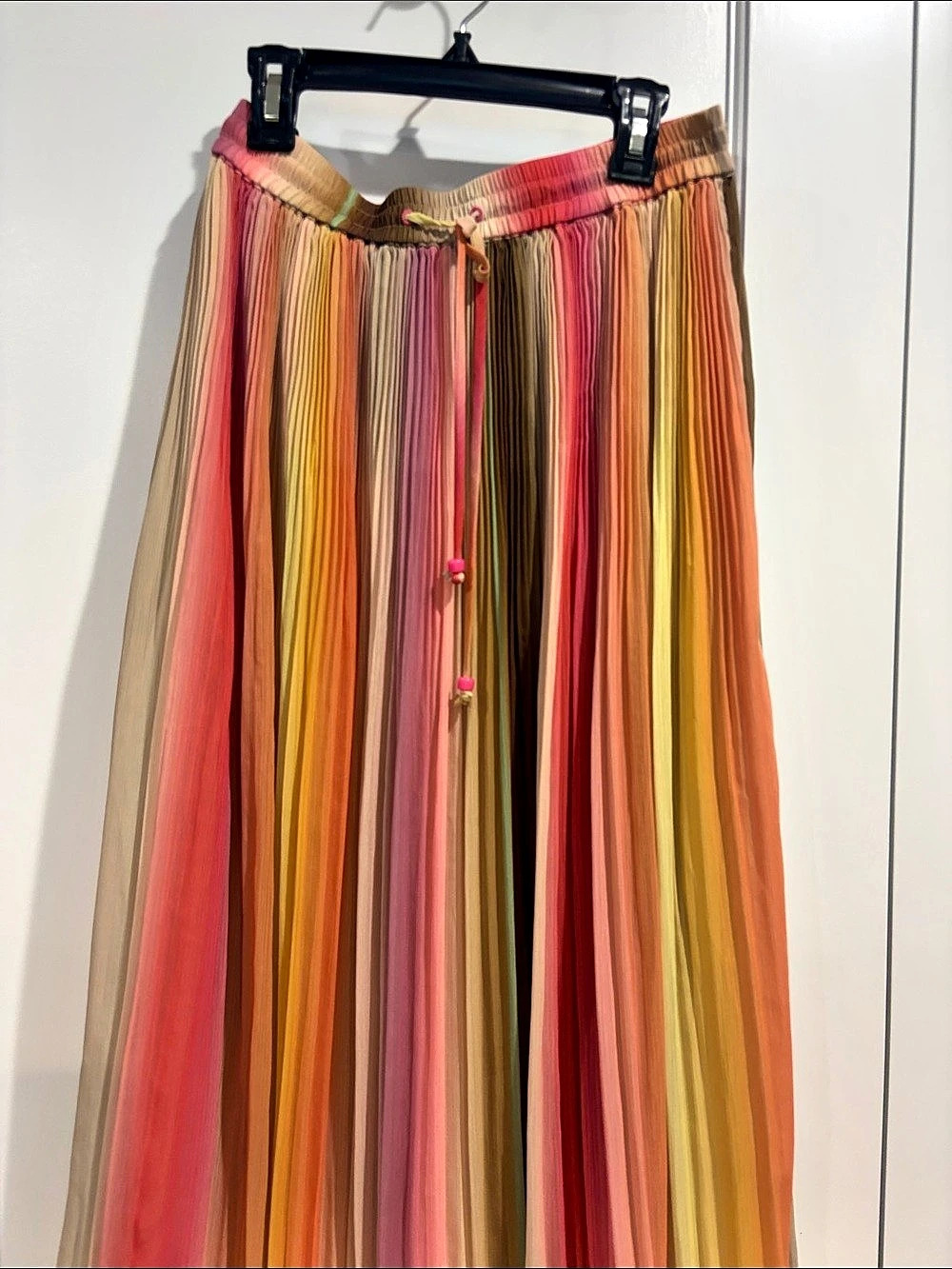 Scotch & Soda Pleated Maxi Skirt in Pink & Orange Size XS Like New